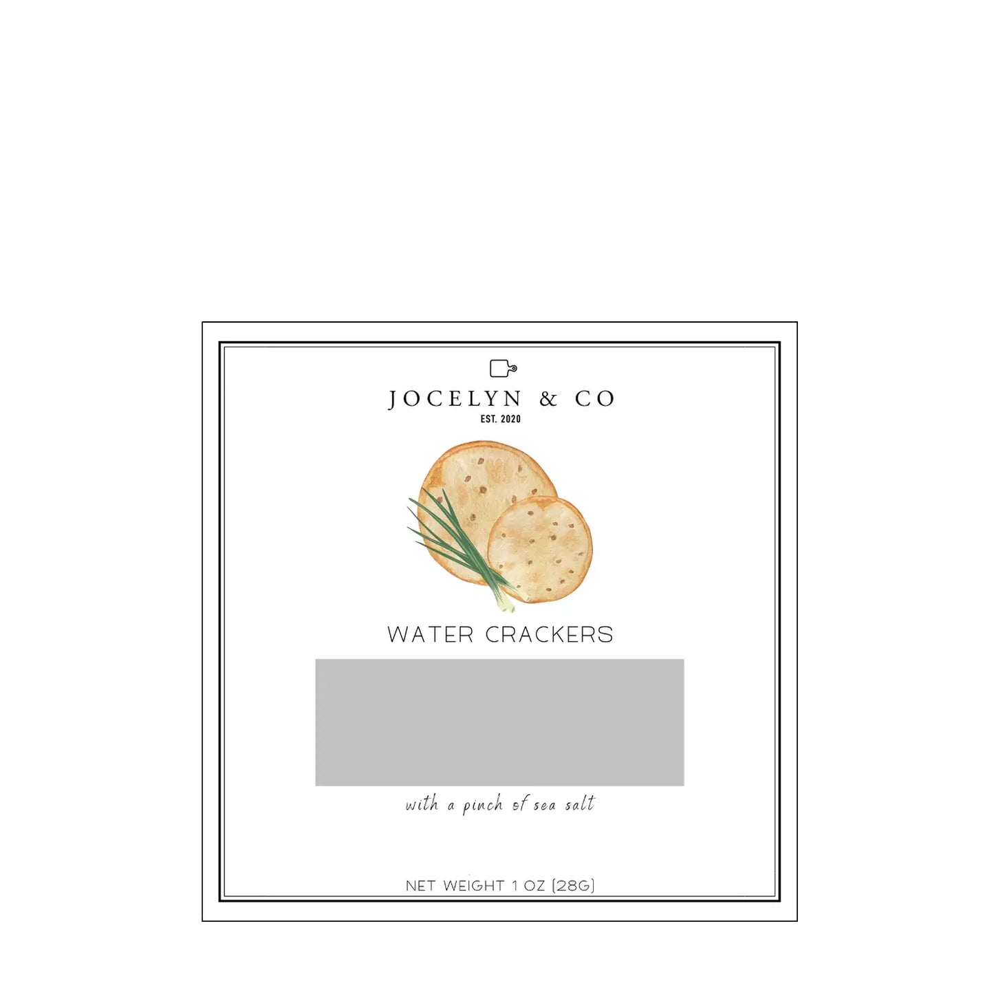 Private Label Packaging Only for Mini Water Crackers, 1 oz.-500