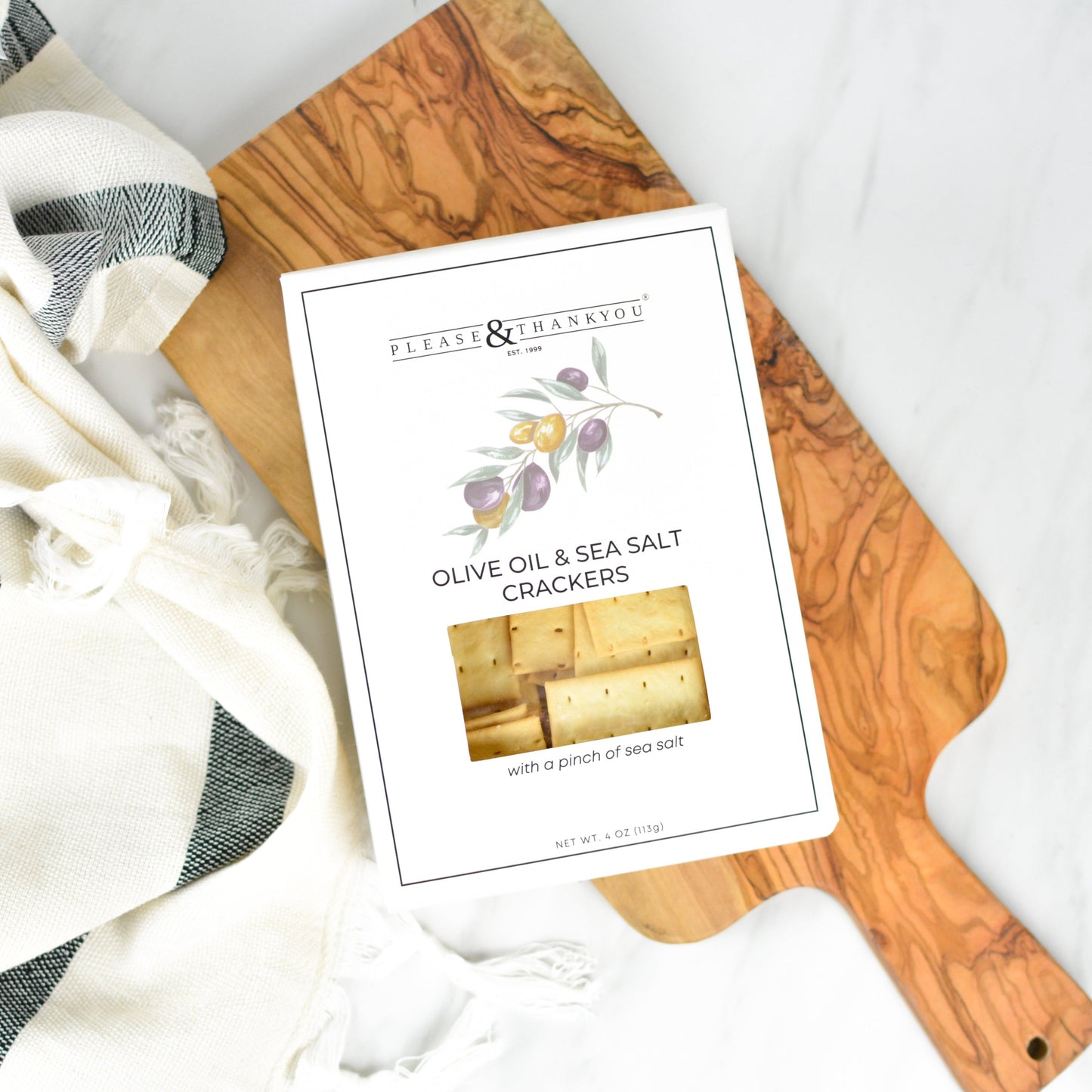 Please & Thankyou Olive Oil & Sea Salt Crackers - Large
