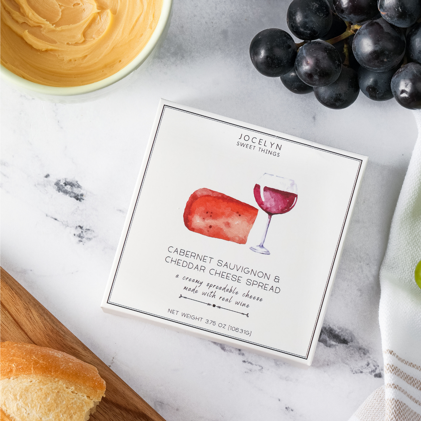Private Label Packaging Only for Cabernet Sauvignon Cheddar Cheese Spread-500