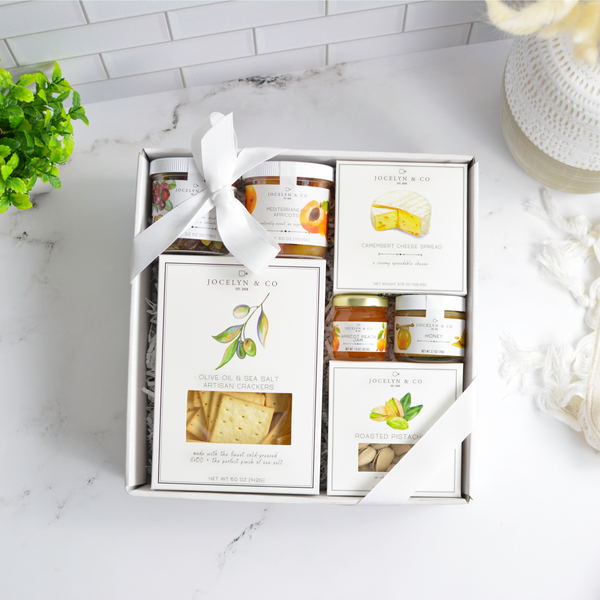 Jocelyn & Co. The Market Gift Box with artisan specialty food selections in signature packaging