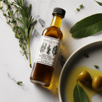 Bottle of Jocelyn & Co. Tuscan Virgin Olive Oil in signature packaging