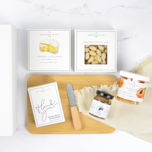 Jocelyn & Co. Mini Gratitude Snacker gift set in signature packaging