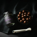 Open box of Jocelyn & Co. Blackberry Brandy Cordials showing chocolate-covered cordials