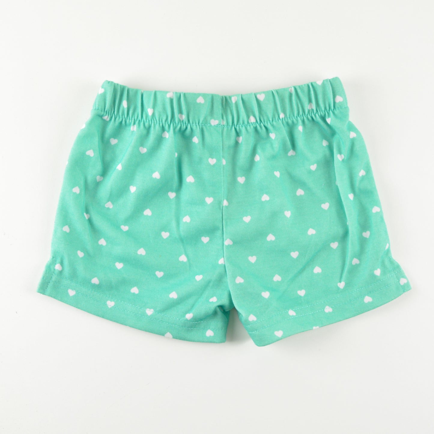 Aqua Shorts with hearts 12 months