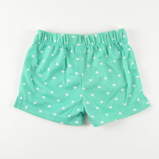 Aqua Shorts with hearts 12 months
