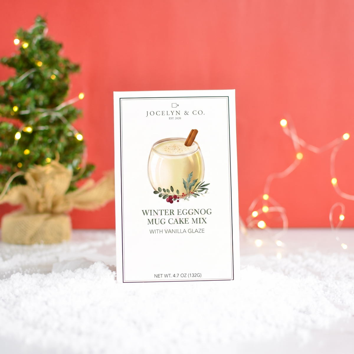 Winter Eggnog Mug Cake Mix with Vanilla Glaze