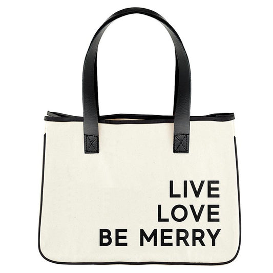 Tote de lona Live Love Be Merry