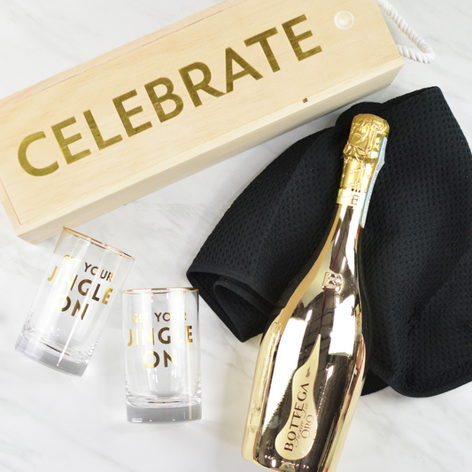 Get Your Jingle On – Festive holiday gift box with wine and gourmet treats